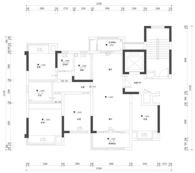 昱湖壹号三居室户型图