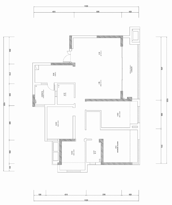 柏悦澜庭户型改造原始结构图